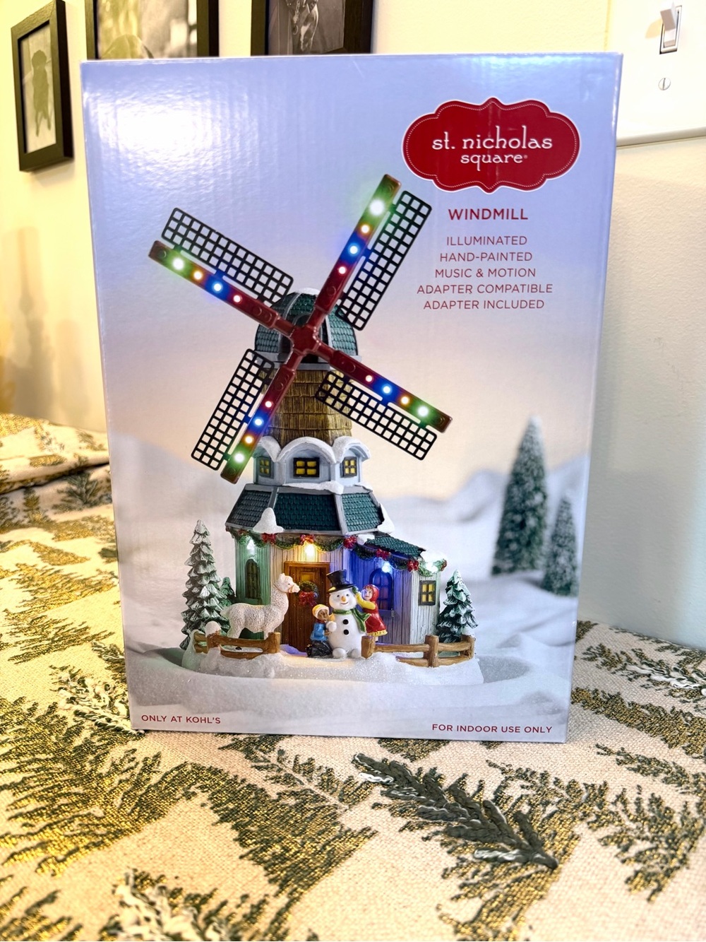 St. Nicholas Square Windmill Christmas Village Lighted Music Motion NEW 2024 - Picture 7 of 7